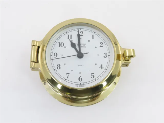 Weems & Plath Cutter Quartz Clock Forged Brass Front Opening Bezel Case Quartz