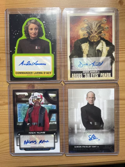 Topps Star Wars Auto Autograph Card LOT X4