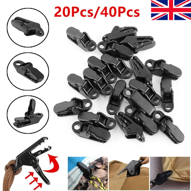 TARP TARPAULINE AWNING Clips Tie Down Clamp Bushcraft Camping Survival