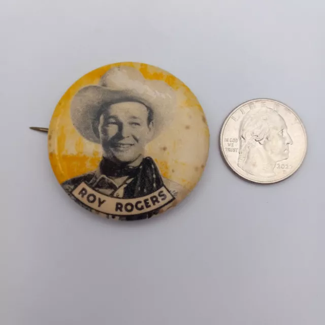 Vintage Roy Rogers Pinback Button Actor Singer Pin Badge Man Cowboy Hat Western 2