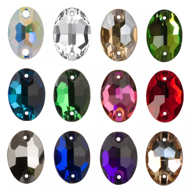 Oval Shape Crystal Sew On Rhinestone Sewing Jewelry Beads For Jewellery DIY
