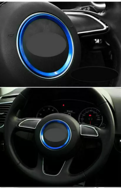 Steering Wheel Center Decor Logo Ring Cover Trim For Audi A3 A4 Q3 Q5 A5 A6 Blue