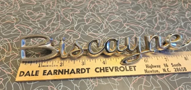 1966 Biscayne Chevrolet OEM Emblem Badge Quarter Panel GM 66 Chevy Script