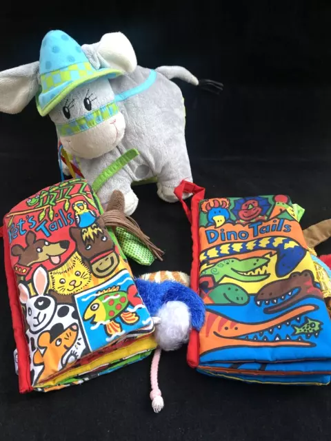 Libros de tela suaves x 3 botas sensoriales para bebé niño pequeño jellybaby