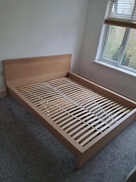 IKEA MALM DOUBLE Bed Frame with Slats and mattress £20.24 - PicClick UK