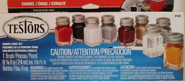  Testors Auto Detail Enamel Paint Set, .25 oz bottles,Multicolor