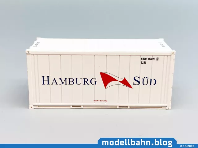 Weißer 20ft Kühlcontainer "HAMBURG SÜD" in 1:87 (H0)