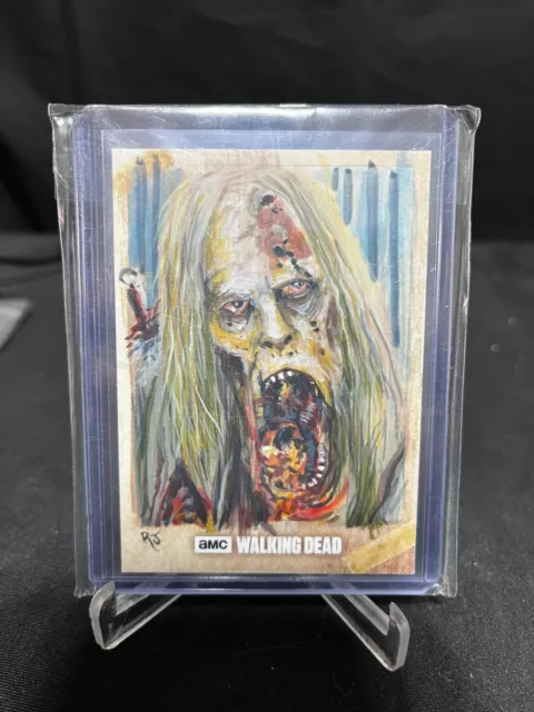 2016 topps the walking dead walker sketch card true 1/1 by robert jimenez auto