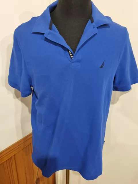 Nautica Mens Ocean Blue Polo Tshirt Size Large