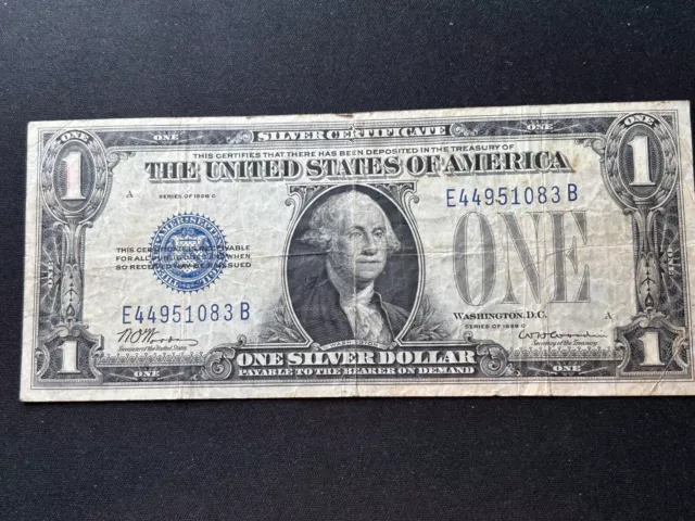 1928 C  $1 Silver Certificate Funny Back Woods-Woodin FR#1603 Serial# E44951083B