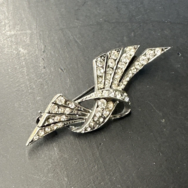Ancienne Broche En Acier Art Nouveau art deco étoiles fleurie