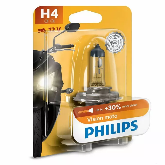 Philips 12342PRBW H4 Vision Motorrad 12V 60/55W einzelne Motorrad Scheinwerfer Glühbirne