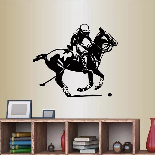 Vinyl Decal Polo Player on Horse Horseback Riding Sports Wall Art Sticker 835