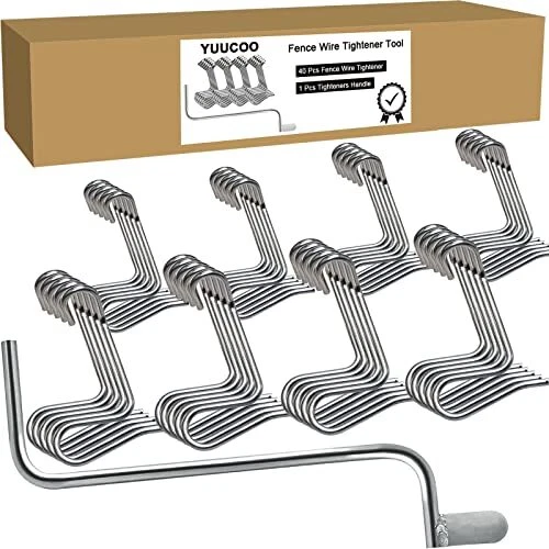 40 Pcs Fence Wire Tightener with Tighteners Handle Fence Wire Tensioner Barb