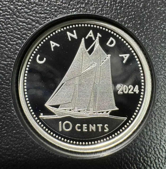 2024 Canada Fine Silver Proof Dime - 10 Cent Coin From Proof Set