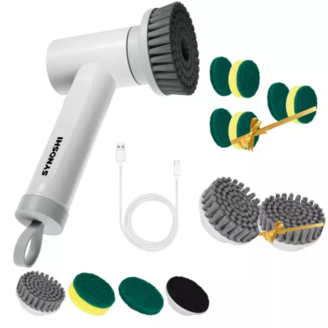 ! CAR SET | Synoshi® | Electric Spin Scrubber with 6 Sponge & 2 Round Heads