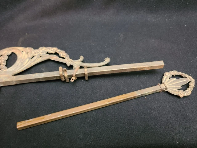 Antique ORNATE Architectual Salvage Decorative CURTAIN Rod Swing Arm Extension 3