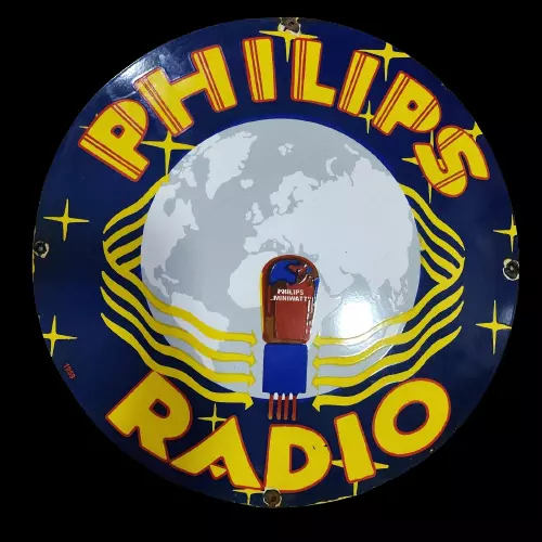 Phillips Radio Porcelain Enamel Sign 30 Inches Round