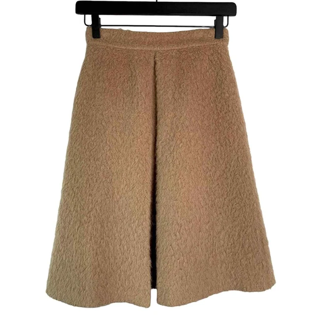 Kate Spade Lee Bow Skirt Size 0 Camel Tan Wool Alpaca Blend (MISSING BOW)