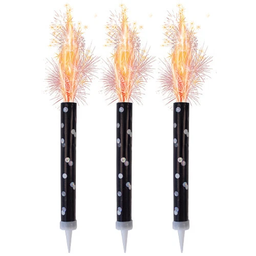 Velas fuente Black Glitz - paquete de 3