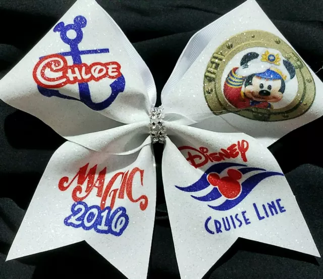 Cheer Bow - Personalized Disney Cruise - Glitter - Hair Bows