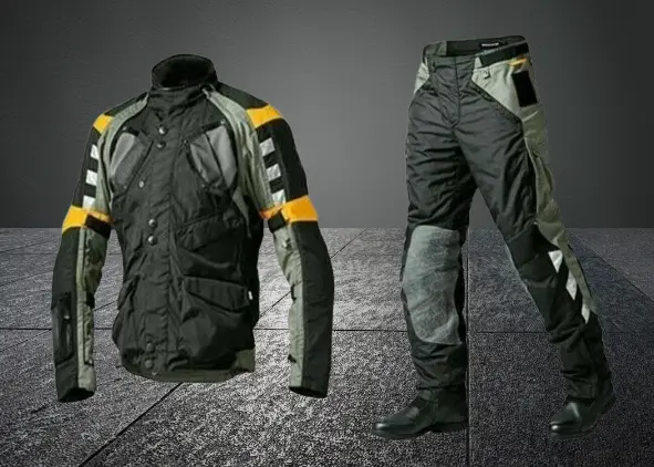 Motorrad Rallye Pro 3 Motorbike/Motorcycle Black & Yellow Racing Jacket & Pant