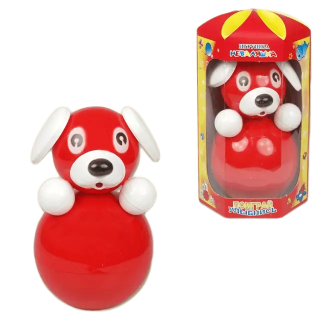 Stehaufpuppe Hund 15 cm Wackelpuppe Stehaufmännchen Newaljaschka Babyspielzeug