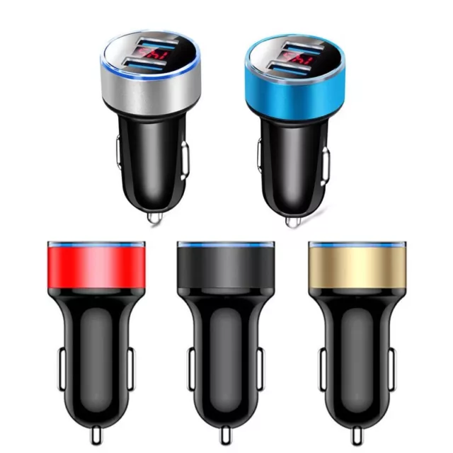 LED Digital Voltmeter Dual Ports 31A USB Car Charger 12V/24V Aluminum Alloy