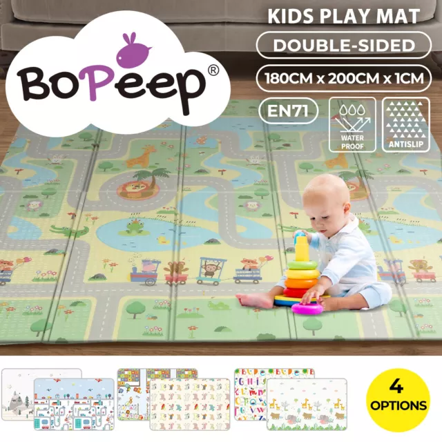 Bopeep Kids Play Mat Baby Crawling Pad Floor Foldable XPE Foam Non-slip 180x200