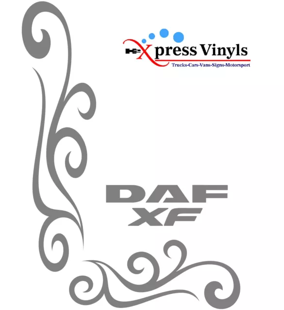 DAF XF window decals x 2. DAF XF truck cab stickers ANY COLOUR