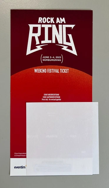 Rock Am Ring 2023 - 1x Weekend Festival Ticket RaR