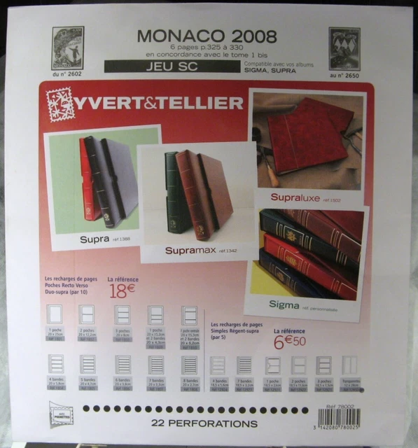Yvert et Tellier - JEU MONACO S.C 2008 (Avec Pochettes)