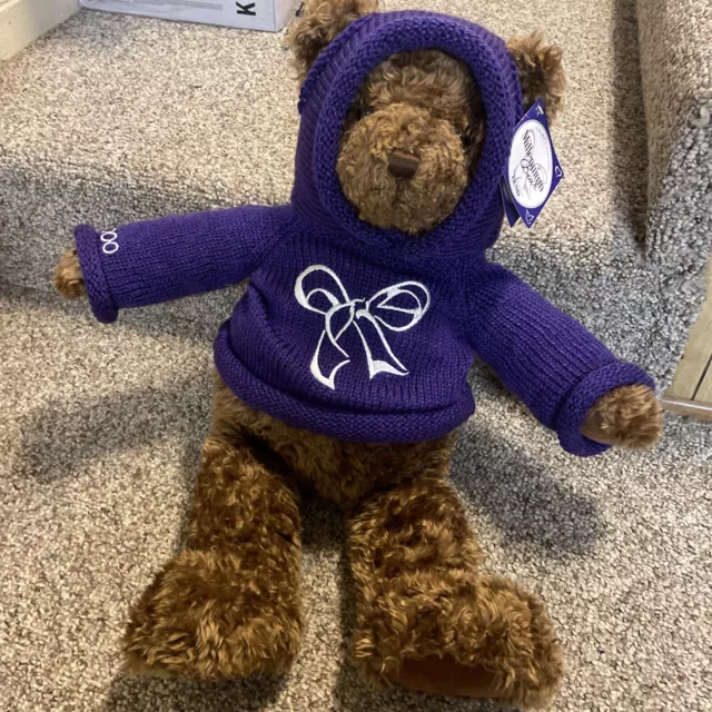 GUND Millennium Bear “JOY” With Tags Foley's 1999 Plush Purple Sweater LS AYRES