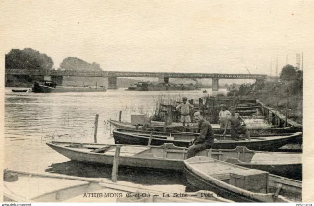 S10389 cpa 91 Athis Mons - La Seine - Pont du P.L.M