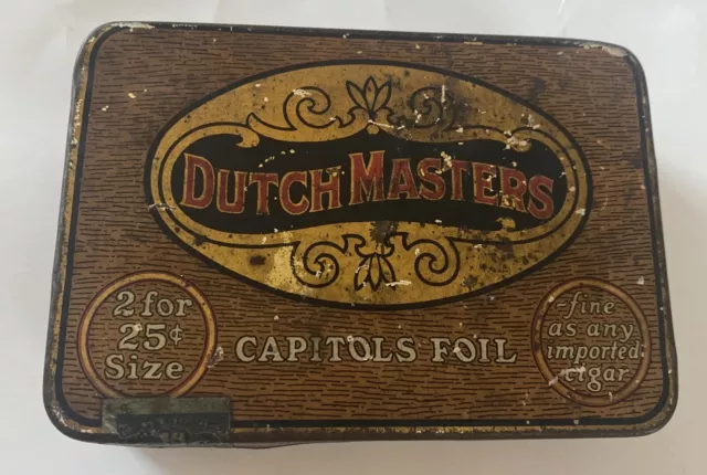 Vintage Dutch Masters Capitols Foil Cigar Metal Tin Box