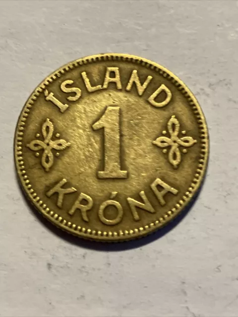 Iceland 1 Krona 1925 as pictured. Free Postage