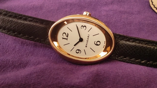 Near Mint Bvlgari Ladies Watch Oval Ref. Ov32G D269 18K Gold Case & Orig. Buckle