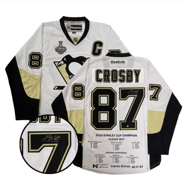 Sidney Crosby signed Milestone 2016 Jersey LE /87 Frameworth COA