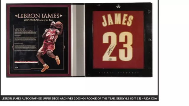 LeBron James Signed Rookie of the Year 2003-04 Jersey Custom Framed 71/123  UDA 