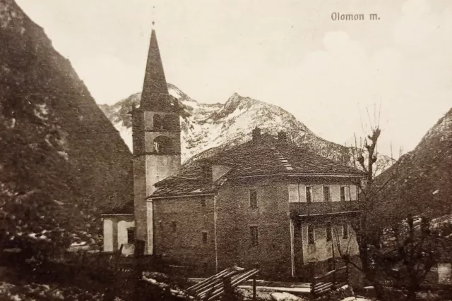 Cartolina - Ollomont ( Valle d'Aosta ) - Panorama - 1920 ca.