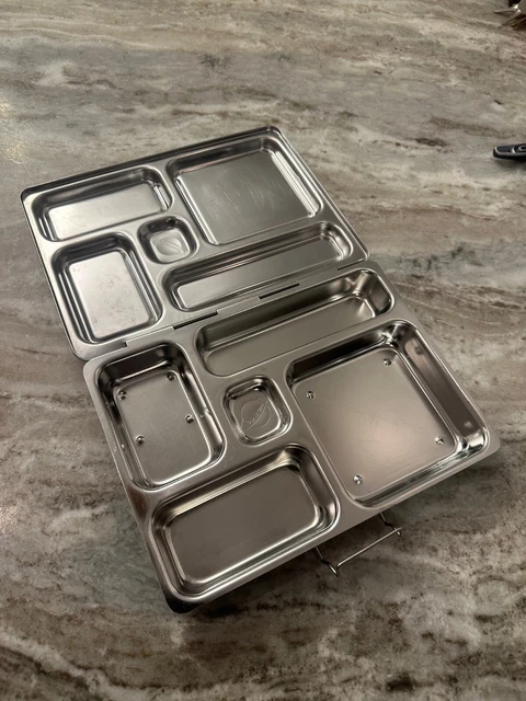 PlanetBox Rover Stainless Steel Lunch Box 5 Compartments 10x7.4x1.5" Bento Box PlanetBox Rover Stainless Steel Lunch Box 5 Compartments 10x7.4x1.5" Bento Box