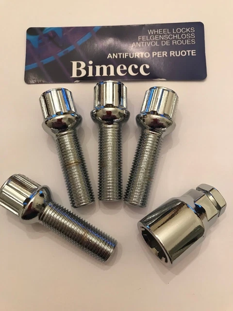 5x BIMECC Alloy Wheel Bolts M12x1.5 70mm Long (45mm Thread) For Mercedes