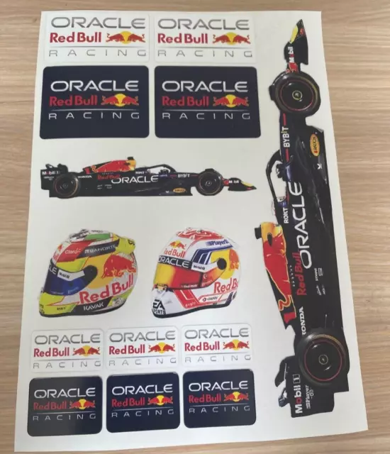 Red Bull Formula One F1 Racing Blue Background Stickers X2 for Car