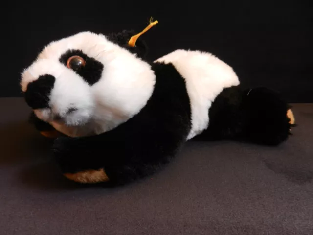 STEIFF knuffiger Panda aus den 80er Jahren mit Knopf und Fahne