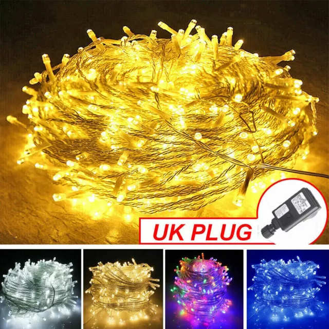 Mains Plug In Fairy String Lights 10-100M LED Xmas Party Garden Wedding Outdoor