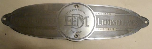 Builders Plate   Sal  # 1751    Seaboard Air Line   Gp-7   Emd 0440   B/N  11347