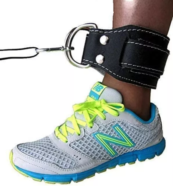 Gym Ankle Straps INFINITY B LEATHER , 1 PAIR Gym Cuffs, Kickbacks straps, Glute
