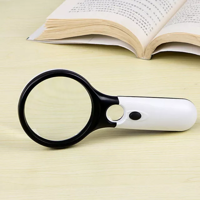 3 LED Light 45X Handheld Magnifier Reading Magnifying Glass Lens Jewelry Loupe