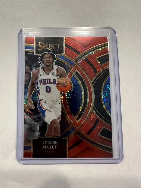 2023-24 PANINI SELECT Tyrese Maxey Concourse bleu glace fissurée Prizm