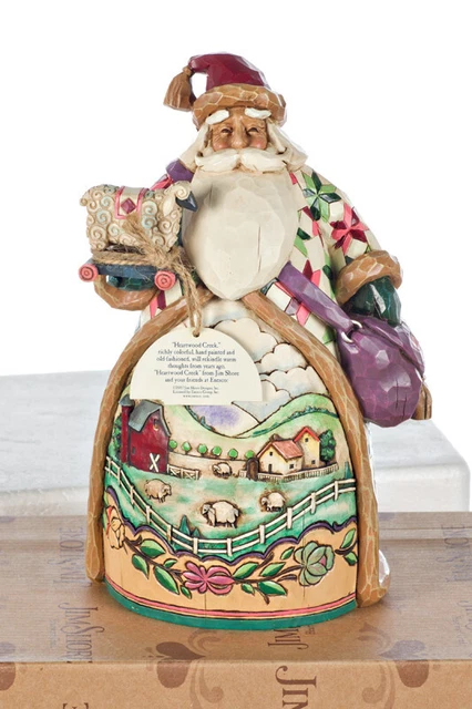 Jim Shore Heartwood Creek “O’er The Fields We Go” Santa/Farm Scene Figurine 2003
